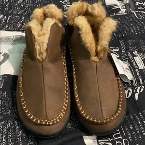 Men’s Microsuede Faux Fur Lined Slippers